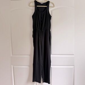 Black Jumpsuit Sleeveless Romper EUC Silk Pants One Piece Onesie LOFT
